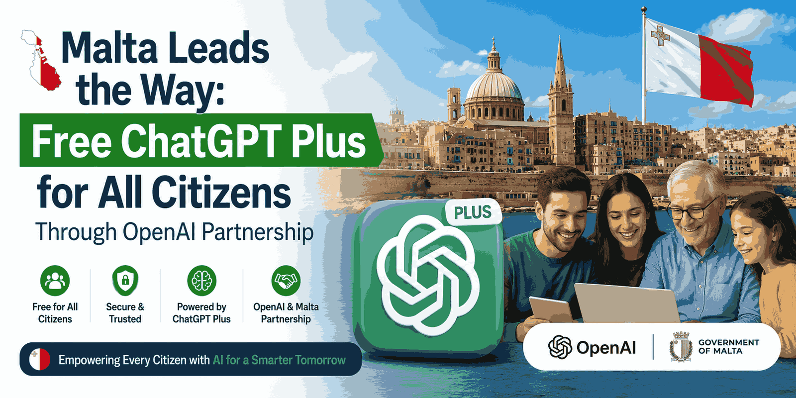 Malta Leads the Way Free ChatGPT Plus for All Citizens Through OpenAI Partnership